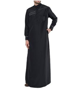 Thobe à manches longues pour hommes, style islamique, thobes musulmans, conception de jubbah - Product Image 4