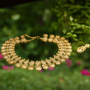 Ram Parivar Zircon Coin Style Gold Plated Alloy Fashion Necklace and Earring Set for Anniversary - Product Image 3