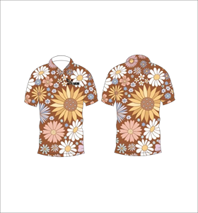 เสื้อโปโลพิมพ์ลายดอกไม้แบบกำหนดเอง แขนสั้น สวมใส่สบาย เหมาะสำหรับกอล์ฟ เทนนิส ชุดทีมฤดูร้อน - Product Image 1