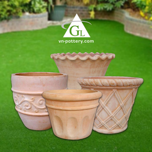 Wholesale GOL Brand Eco-Friendly Hand Carved European Style Terracotta Flower Pots Planters Customized Size Home Garden Decor - Product Image 3