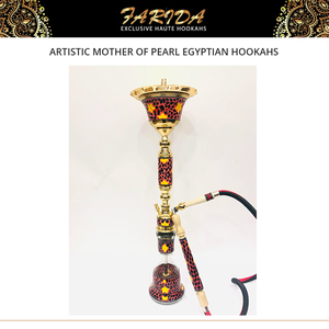 Best Quality Luxury Egyptian Artistic Mother of Pearl & Stainless Steel Gold Plated Decorative <b>Hookahs</b> at Wholesale Market Price - Product Image 3
