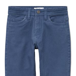 Pantalon en coton slim fit pour garçons, bleu foncé, décontracté, tendance, lavé, respirant, avec fermeture éclair et passants de ceinture, coupe confortable - Product Image 5