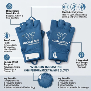 Half Finger Gym Workout Gloves Breathable Stretch Grip Support for Fitness Weightlifting Exercise and Training Activities. - Product Image 2