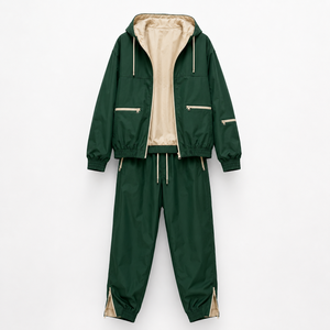 Conjunto de Chaqueta Cortavientos Oversize con Paneles, Diseño de Manga Raglán, Logotipo Impreso Personalizado, Tejido Impermeable y Cortavientos, Venta al por Mayor OEM - Product Image 3