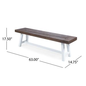 Set di 2 panche da giardino Carlisle per esterni, color marrone scuro sabbiato e bianco - Product Image 5