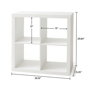 Organizzatore di Stoccaggio a 4 Cubi con Texture Bianca, Eleganti Cesti Intrecciati - Product Image 2