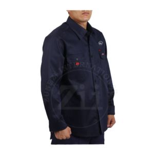 Camisa de Seguridad ZUNEZI ZI-9076 Resistente al Fuego y al Vapor, Dos Tonos, Cierre con Broches de Perla, 6.5OZ CAT2, Algodón - Product Image 4