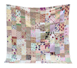 Couvre-lit indien beige vintage en patchwork Kantha, brodé à la main - Product Image 3