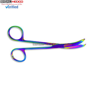 กรรไกรตัดไหมเย็บแผลแบบใช้มือ หลายสีเคลือบไทเทเนียมคุณภาพพรีเมียม อุปกรณ์ผ่าตัด ปลายแหลมละเอียด CE SIGAL - Product Image 5