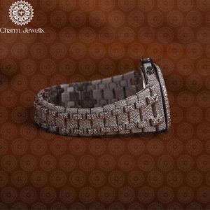 Reloj Mecánico de Lujo para Hombre Charm_Jewells, Caja Tonneau con Incrustaciones de Diamantes, Esfera Analógica de Acero Inoxidable, Cronógrafo de 42 mm - Product Image 5