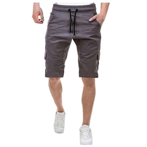 กางเกงขาสั้นวินเทจสไตล์สตรีทแวร์ผู้ชาย ผ้าฝ้ายฟลีซเนื้อนุ่ม สีซีดแบบซันเฟด ความยาวเหนือเข่า เอวแบบรูดเชือก ผู้ผลิต OEM รุ่น AI-SH-19 - Product Image 1