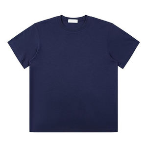 T-shirt personnalisé en gros, de qualité supérieure, bleu marine, streetwear, écologique, pour hommes, polyester/coton, uni, vierge - Product Image 1