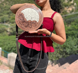 Bolso de piel de vaca para mujer, bandolera de hombro de cuero, estilo occidental - Product Image 4