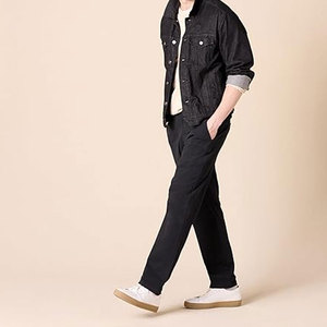 Pantalon décontracté pour homme, coupe droite, extensible, kaki noir, confortable, mélange de coton, pantalon de travail, pantalon décontracté slim, pantalon de bureau tendance - Product Image 5
