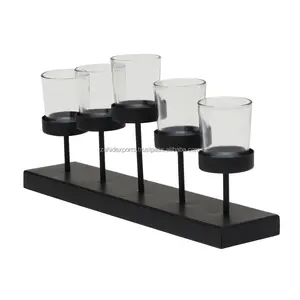 เชิงเทียนเหล็กกรอบกลางศตวรรษที่วางเทียนเหล็กสีทองแบบพรีเมี่ยมสำหรับวางบนโต๊ะลวดลายกลางจากอินเดีย - Product Image 4