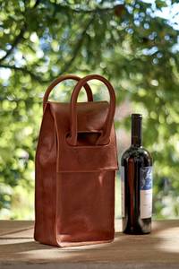 Porta Vino de Cuero Genuino con Logotipo Personalizado, Bolsa de Transporte para una Sola Botella, Suministro al por Mayor, Estuche de Lujo para Vino LEB-0055C - Product Image 3