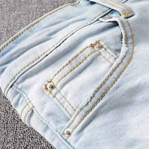 New Classic Casual Pants Stretchy <b>Jeans</b> Skinny Plus Size <b>Jean</b> Skinny <b>Ripped</b> Multi Side Pockets <b>Men</b> Denim Pants - Product Image 3