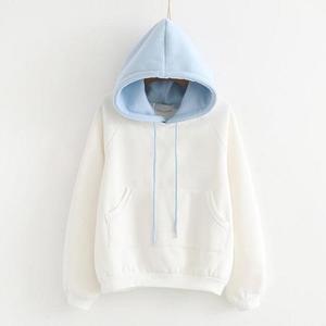 Sudadera con Capucha de Forro Polar para Mujer, Informal, de Otoño e Invierno, de Color Sólido, Cálida, Holgada, con Logotipo Frontal Personalizado, 100% Algodón, ODM - Product Image 3