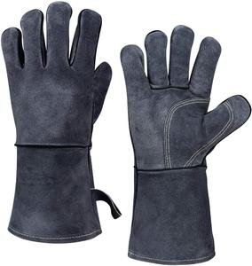 Offre Spéciale Four Résistance Thermique Cuir Soudage Gants À Manches Longues Isolé Doublure Sécurité Travail Cuisine Gants de Cuisson - Product Image 1