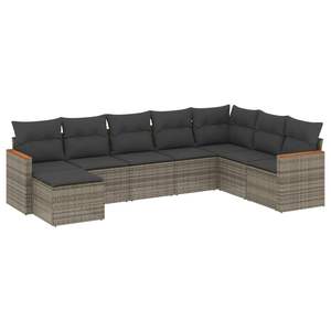 Conjunto de Sofás Modulares Grandes de Ratán PE Gris para Jardín, Colección Premium de Muebles Modulares para Exteriores - Product Image 2