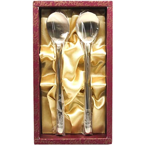 Juego de cucharas de latón de 2 piezas, caja de regalo, diseño popular hecho a medida, cubiertos de latón, precio más bajo - Product Image 1