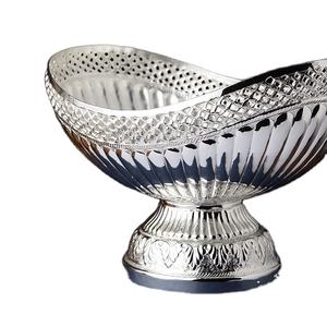 Tazón de servicio clásico con soporte para cocina, cuencos de latón de Color plateado para servir frutas secas, para casa, Hotel, restaurante - Product Image 1