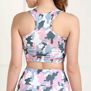 Top Deportivo de Camuflaje Rosa con Logotipo Personalizado, Top de Yoga Transpirable de Alto Impacto para Mujer, Top Corto para Gimnasio, Fitness, Entrenamiento y Running - Product Image 2