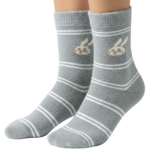 New Custom Design Unisex Adult Cotton Gray Crew <b>Socks</b> With Bunny Pattern Digital Print Breathable Holiday Design OEM 2026 - Product Image 1