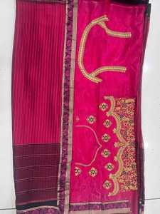 Impresionante sari de seda con blusa para mujer, con un aspecto hermoso, tela suave y cómoda, fácil de usar en cualquier ocasión. - Product Image 6