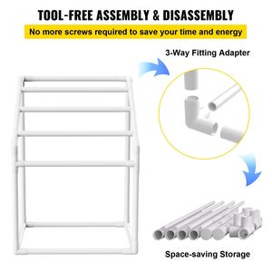 Portasciugamani da Esterno in PVC Autoportante con 5 Barre, Finitura Spazzolata, Gancio Porta Borsa per Aree Piscina, Interni ed Esterni - Product Image 6