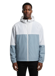 Custom Wholesale Men's Lightweight Hooded Windbreaker <b>Jacket</b> Waterproof Outdoor Sports Windproof Casual Running Coat Two-Tone Gr - Product Image 1