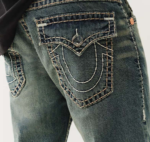Jeans de Mezclilla para Hombre, Corte Recto, Holgados, Transpirables, Lavado a la Piedra, Estilo Casual, Algodón de Peso Medio, para Otoño - Product Image 4