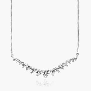 Collier en diamant cultivé en laboratoire certifié IGI, courbé et gradué, en or rose 14 carats, bijoux fins élégants et luxueux, cadeau pour femme, fête, mariage - Product Image 5