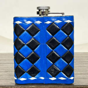 Petaca de Acero Inoxidable y Cuero Genuino a Cuadros de 7oz, Portátil, para Whisky y Vodka, Regalo Perfecto para Actividades al Aire Libre - Product Image 6