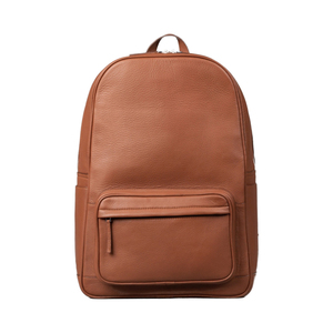 Mochila de Cuero Vacuno Marrón para Portátil, con Cierre de Cremallera, para Hombre, a la Moda, de Cuero Genuino, Impermeable, Capacidad de 20-35L, Venta al Por Mayor - Product Image 1