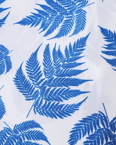 Boys Polyester/Cotton Printed Short Sleeve Shirt and Shorts Set Casual Summer Outfit Blue Leaf Pattern Woven Fabric - Product Image 5