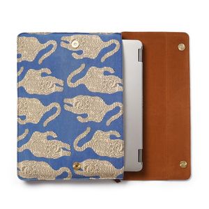 Housse pour ordinateur portable en cuir véritable, motif imprimé, avec logo personnalisé, sac de voyage d'affaires - Product Image 6