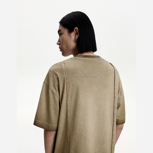 เสื้อยืดคอตตอนสำหรับผู้ชายแบบ100% เสื้อยืดแนวสตรีทสปอร์ตทรงยาวโอเวอร์ไซส์พร้อมลายโลโก้ตามสั่งแบบดิจิตอล - Product Image 6