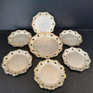 Silver Gingko Leak Wine <b>Coaster</b> Bar Hotels Supplies Decorative <b>Placemats</b> Handcrafted Fancy Dishes Cup Display <b>Coasters</b> Gift <b>set</b> - Product Image 2