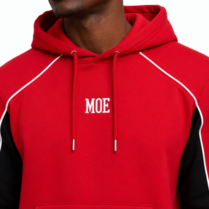 Conjuntos de Sudadera con Capucha y Pantalones Deportivos para Hombre, con Ribete Lateral, Color Rojo, Ropa Deportiva Urbana, Trajes de Forro Polar para Invierno, Logotipo Bordado, Pedido Personalizado - Product Image 4