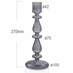 Ensemble de porte-bougies coniques en verre borosilicate côtelé de style nordique, fait main, décoration de Noël et de Pâques pour la maison, haute qualité, résistant à la chaleur - Product Image 1