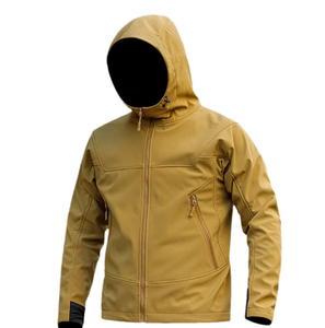 Mens <b>Fleece</b> <b>Lined</b> Softshell <b>Jacket</b> Hooded Waterproof Windproof Tactical Outdoor Zip Up Autumn Winter Coat Thick Polyester - Product Image 5