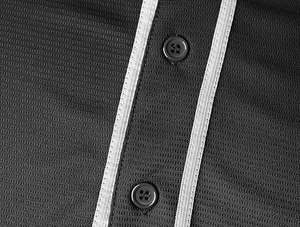 เสื้อเบสบอลสีดำสำหรับผู้ชาย คอกลม แขนสั้น ปักโลโก้ทีมตามสั่ง ผ้าโพลีเอสเตอร์ 100% สีขาว - Product Image 4
