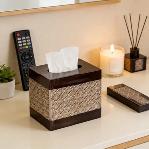 Premium Wooden Designer Tissue Box Cover Perfect For Living Room Bedroom Office And Dining <b>Table</b> Decor Wholesale From India - Product Image 2