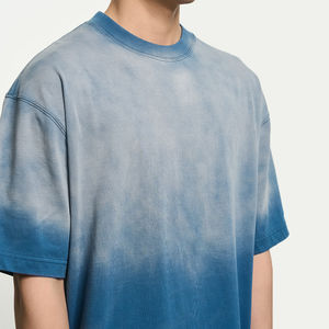T-shirts personnalisés pour hommes effet soleil délavé, style rétro streetwear, coupe décontractée ample, manches courtes, haut de mode personnalisé - Product Image 4