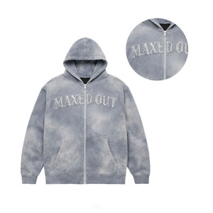 เสื้อฮู้ดดี้ผ้าฝ้ายฟลีซแบบย้อมสีเอซิดสำหรับผู้ชาย แต่งลายปักแบบแอพพลิเค ซิปหน้า ทรงโอเวอร์ไซส์ สไตล์สตรีทแวร์ สำหรับผู้ชาย เสื้อผ้าแบรนด์ดัง - Product Image 3