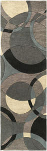 Alfombra Moderna de Lana con Diseño Geométrico, Hecha a Mano, con Patrón Circular Abstracto, Gruesa, para Decoración de Sala de Estar, 0.86 Pulgadas - Product Image 2