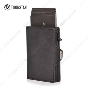 Cartera Triple Plegable con Bloqueo RFID para Hombre TILONSTAR TVW108, Cuero Genuino Crazy Horse, Caja de Aluminio, Tarjetero, Cartera Metálica - Product Image 5