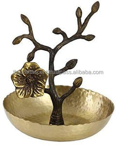 Tazón para servir frutas y nueces de alta calidad para el hogar, Hotel y restaurante, cuencos para servir con diseño de hoja de Color plateado y dorado - Product Image 6