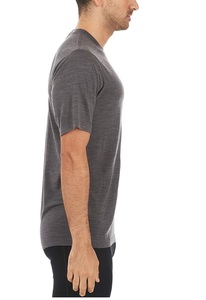 T-shirts pour hommes en laine mérinos 100% de haute qualité, coupe régulière, manches courtes, col rond, anti-UV, respirants, sportifs, teints unis - Product Image 3